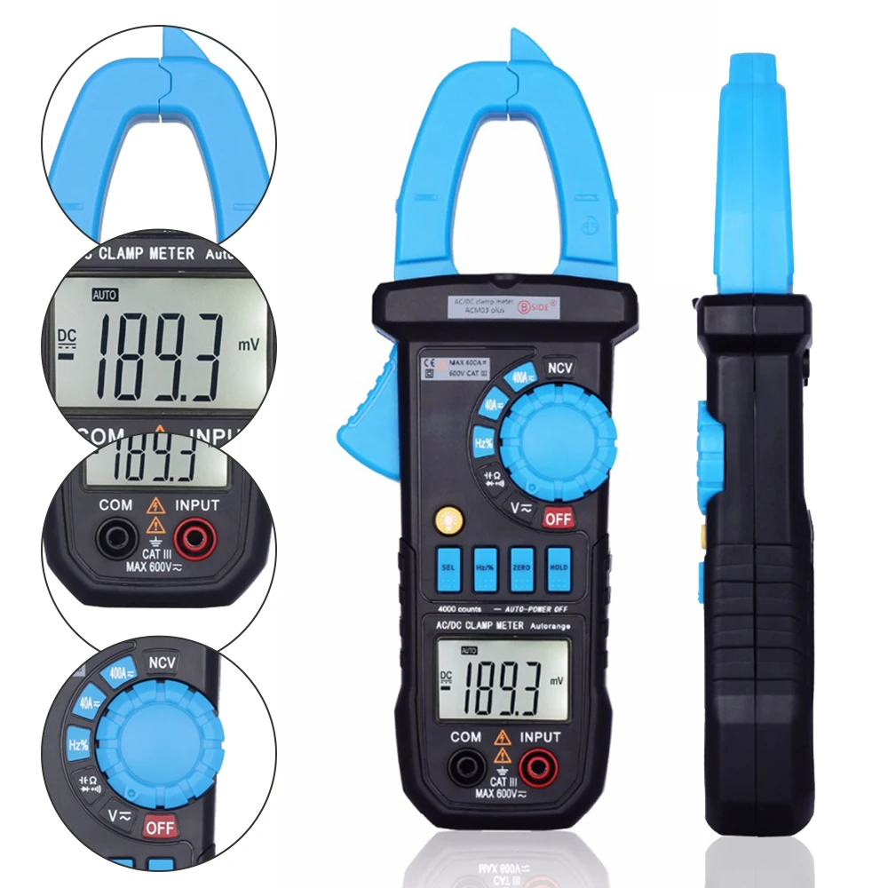BSIDE ACM03 PLUS цифровой мультиметр 400A AC/DC токометр измеритель емкости частота тестер