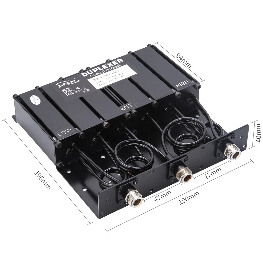 VHF 136-174MHz 30W Duplexer for Radio Repeater Tuned Low Frequency 156MHz & High Frequency 163MHz & N Female connectors