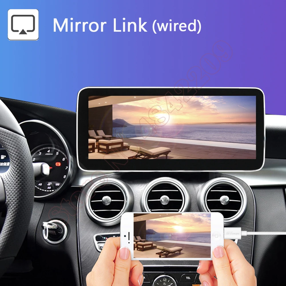 

For Benz A/B/C/E/V/CLA/GLA/GLK/GLC/ML/GLE/GLS W176 W212 W205 X253 Integration Box Apple Wireless Carplay MB Video Mirror Link