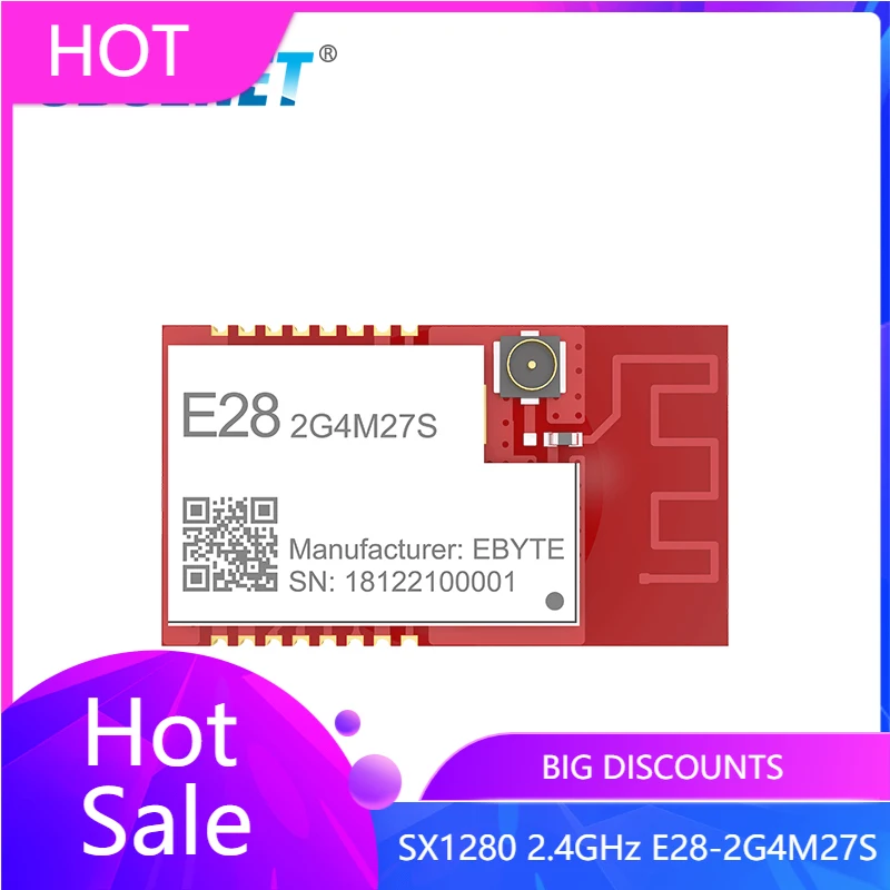 5PCS SX1280 2.4GHz SMD Module  Wireless Transceiver CDSENET E28-2G4M27S PCB SPI 500mW RF Transmitter and Receiver IoT