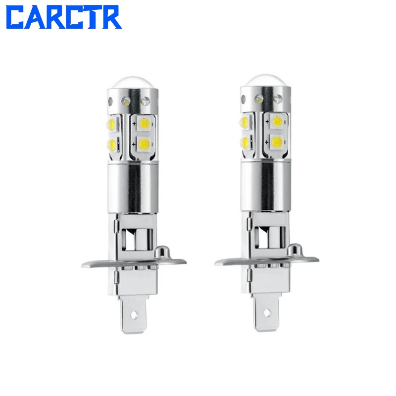 

CARCTR 1 Pair New Car LED Fog Light Universal 6500k High Power Car Light H1 Bulbs H3 T10 50W with Hole Car Fog Lamps 60014
