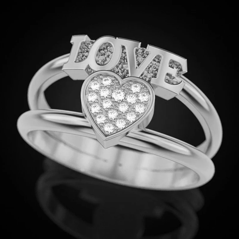 Модные кольца для помолвки женщин обручальное кольцо с сердцем и цирконием
