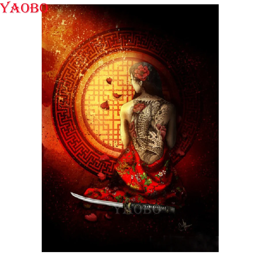 5d алмазная картина полный квадрат Новое поступление Японская женщина Алмазная