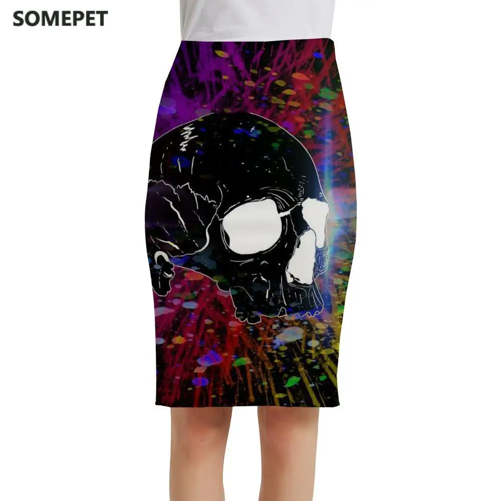 

Женская юбка в стиле граффити, с длиной до колена