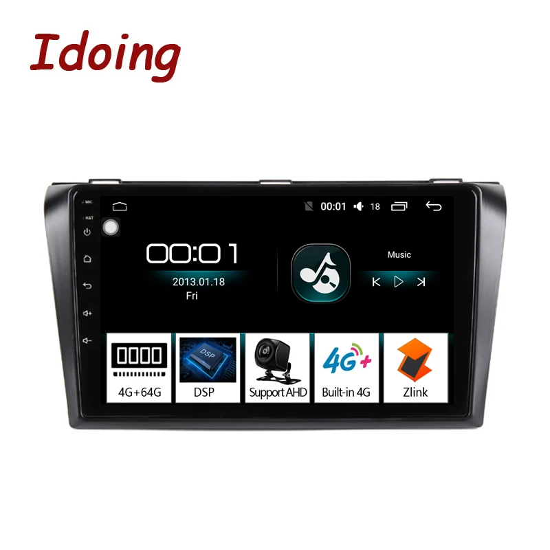 Автомагнитола Idoing 9 дюймов Восьмиядерный процессор 4 Гб + 64 ГБ Android радио аудио