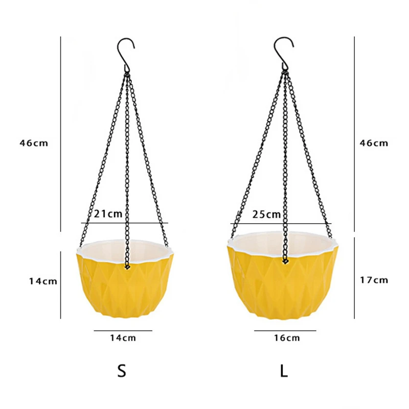 

Gardening Automatic Water-absorbing Lazy Hanging Basket Flower Pot Plastic Resin Hanging Green Stalk Flower Pot Decoration Pot