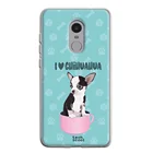 FunnyTechЧехол для Xiaomi Redmi Note 4 l, чехол для домашнего питомца с надписью I love chihuahua на синем фоне
