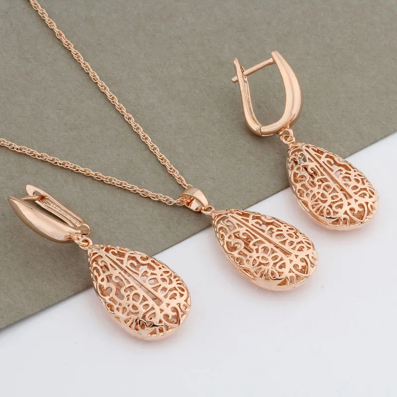 Большие серьги в форме капли воды 2022 трендовые полые из розового золота 585 пробы и