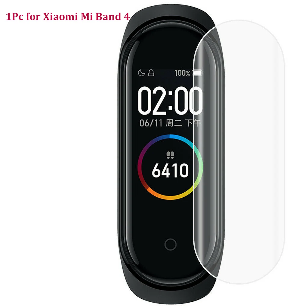 1Pc Xiaomi Mi Band 4 5 шт. для Xiaomi Mi Band 2 HD прозрачная защитная пленка для экрана Мягкий ТПУ гидрогель Смарт часы браслет защитные пленки - Цвет: 1Pc Xiaomi Mi Band 4