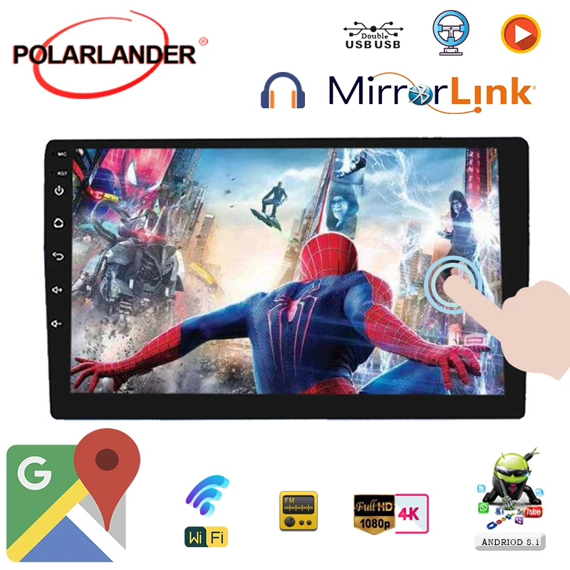 Авторадио 2 Din автомобильное радио 1" автомобиль MP5 плеер для Android мульти-медиа wifi gps Navi Mirrorlink магнитофон автомобильный аудио Bluetooth