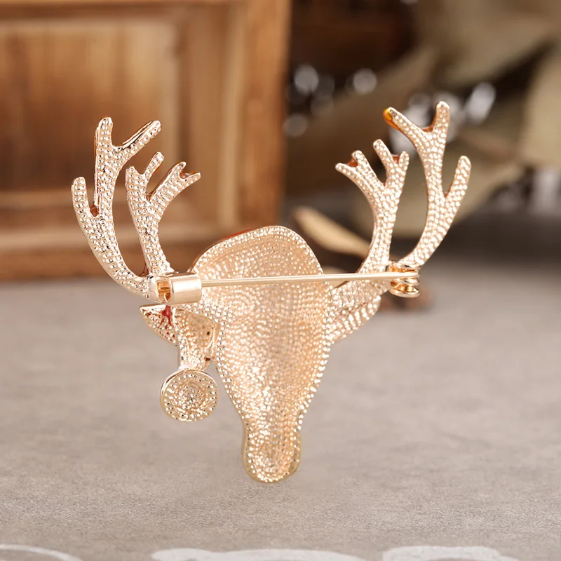 Funmor Рождественская брошь в виде лося эмалированные булавки Новогоднее украшение