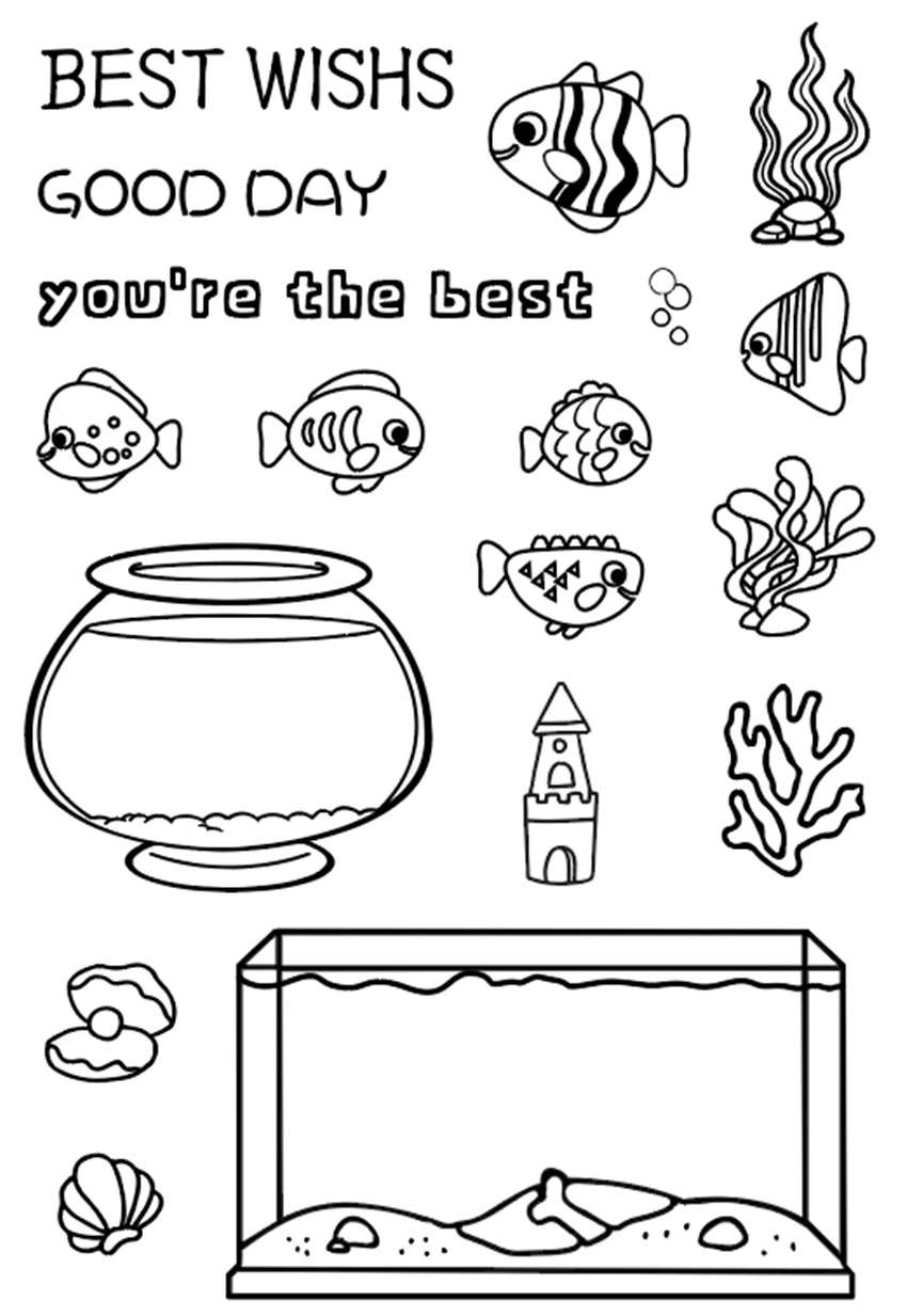 Горячая Распродажа аквариум алфавит прозрачный штамп/силиконовый зеркальный