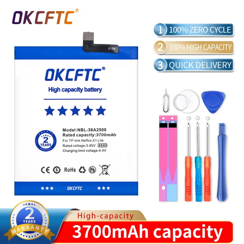 Новинка, Оригинальная Аккумуляторная Батарея 3700 мАч для TP-link Neffos X1 Lite TP904A TP904C, сменные батареи
