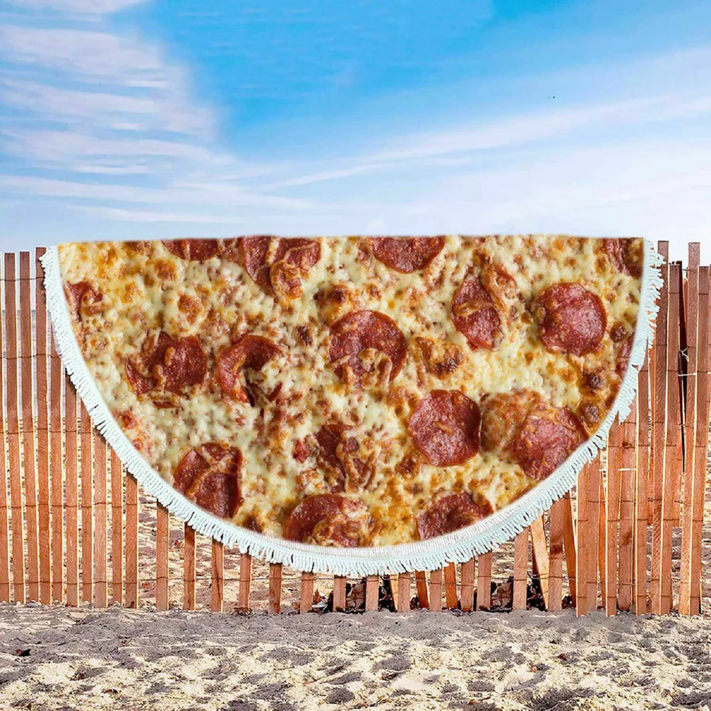 Ouneed пляжное полотенце с принтом печенья пиццы круглые пляжные полотенца