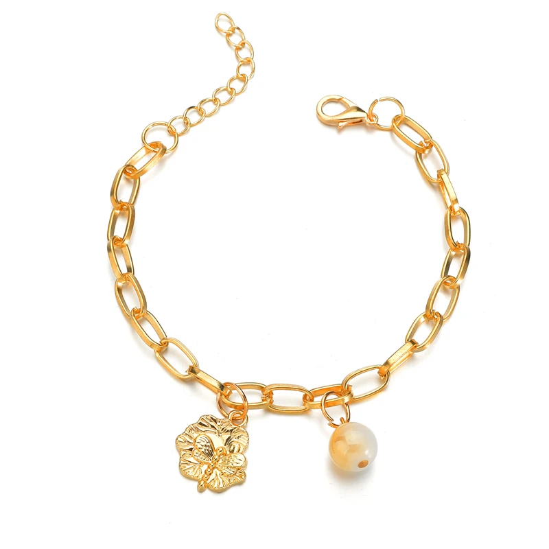 Хип-хоп шикарный мужской раппер браслет мозаика Стрекоза и бусина золотой цвет