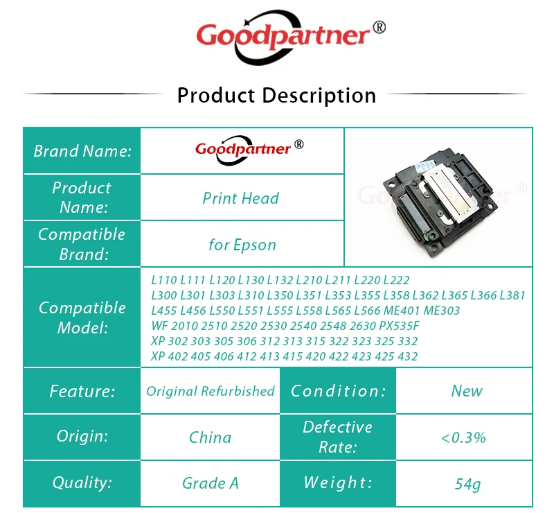 5X FA04000 FA04010 печатающая головка для Epson L355 L210 L110 L365 L300 L220 L222 L301 L350 L351 L358 L111 L120 L555 ME401 ME303 WF 2630