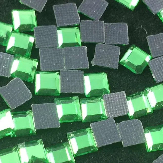 500 шт. 4*4 мм зеленые Стразы с горячей фиксацией плоские специальная форма горячее