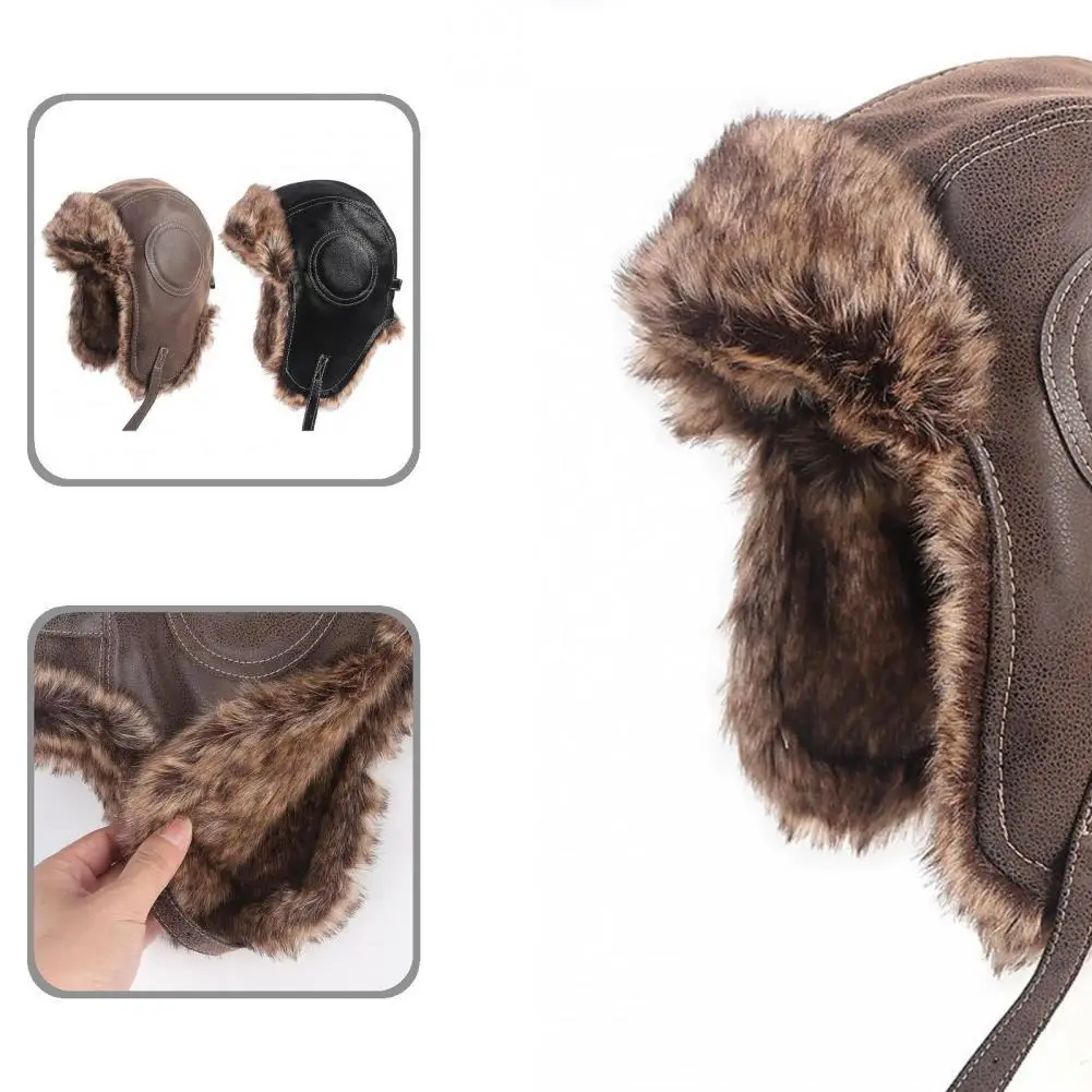 

Tear Resistant Universal Winter Hats with Ear Flaps Outdoor Supplies Bomber Hat Excellent Craftmanship for Men