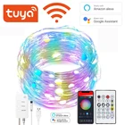 Светодиодная гирлянсветильник Tuya, Wi-Fi, RGB, 5 м, 10 м