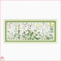 flowers on the meadow pattern counted cross stitch kits 14ct 11ct chinese embroidery kit needlework set home decoration painting