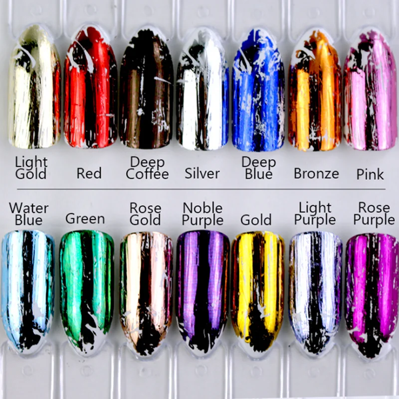 14 шт./компл. Фольга для ногтей полировочные наклейки металлический цвет звездное