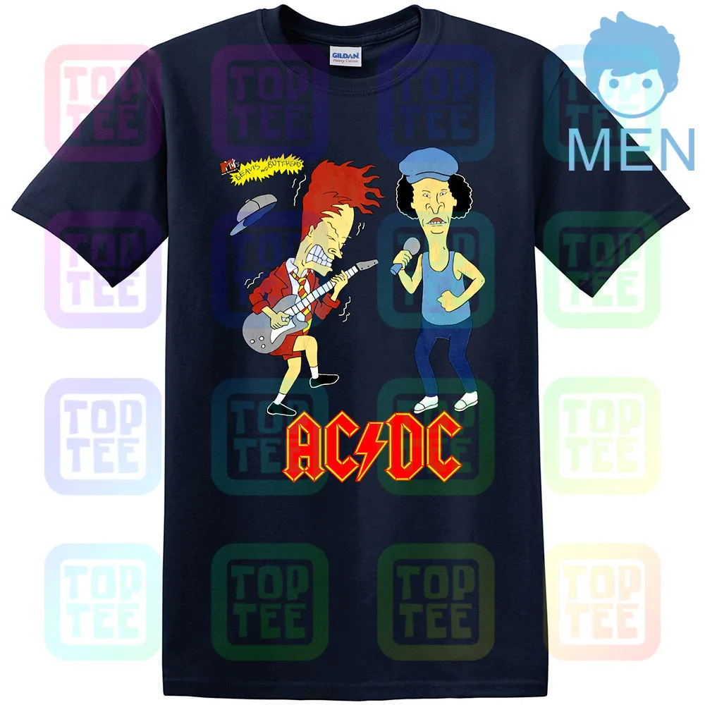 MEN-NAVY Ограниченная серия! 1996 AC/DC Beavis and Butthead футболка тяжелый хлопок США размер - Цвет: MEN-NAVY
