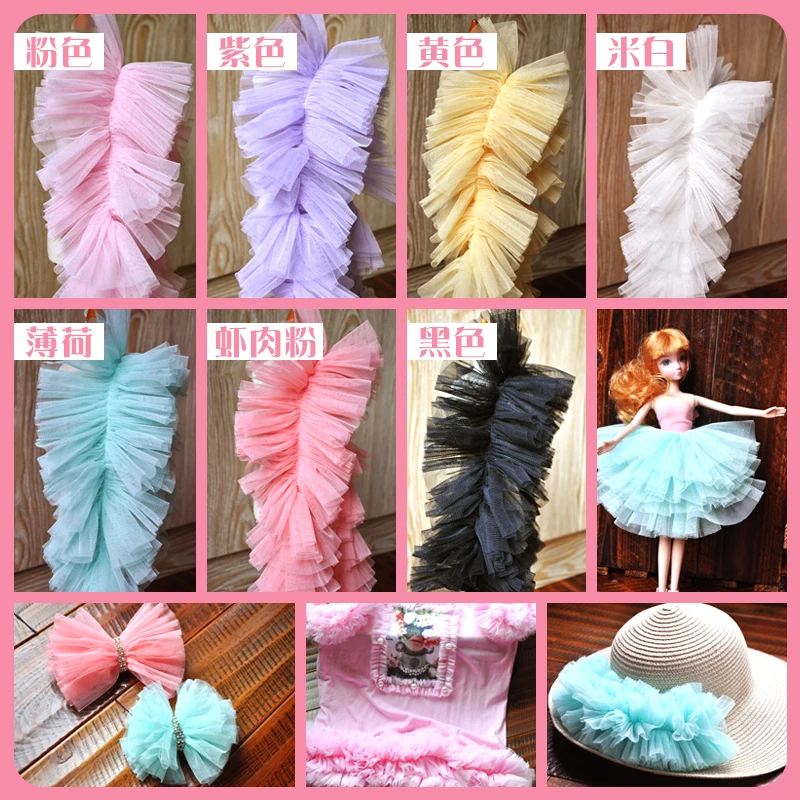 1 ярд розовая красная белая зеленая желтая фиолетовая кружевная оборка