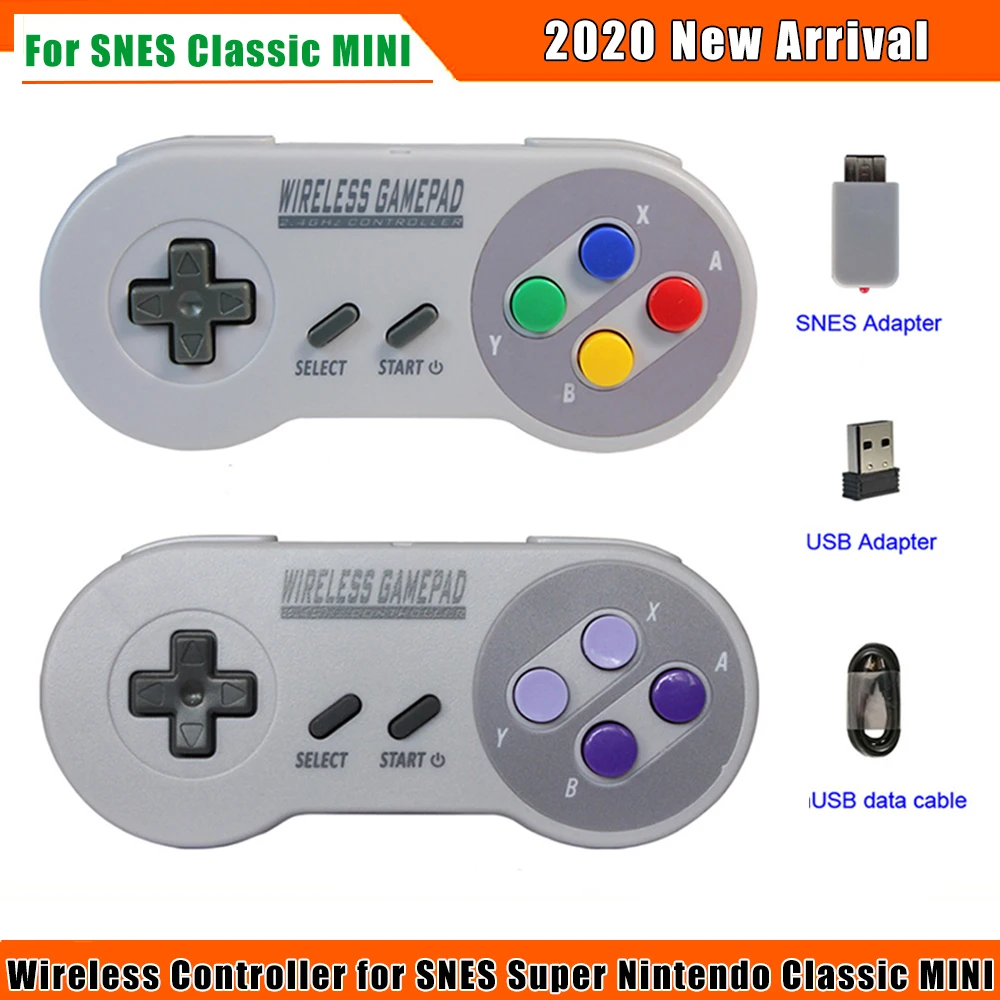 

New Wireless Gamepads 2.4GHZ Joypad Joystick Controller for SNES Super Nintendo Classic MINI Console Remote Accessories
