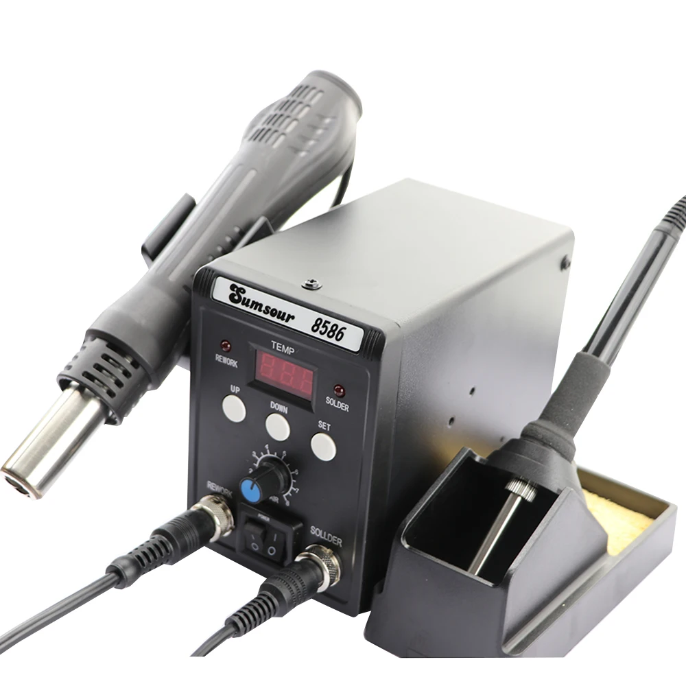 Soldering Station 8586 Welding Hot Air Gun + Electric Iron 2 In 1 LCD Digital Display Equipment Repair Tool | Инструменты