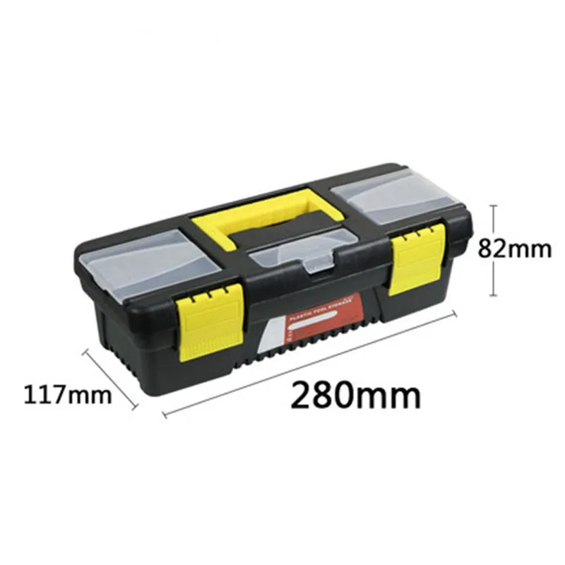 

11 inch 280x117x82mm Vehicular Multifunction plastic Tool Box Double Layer Storage Box Hardware ToolBox Electrician case