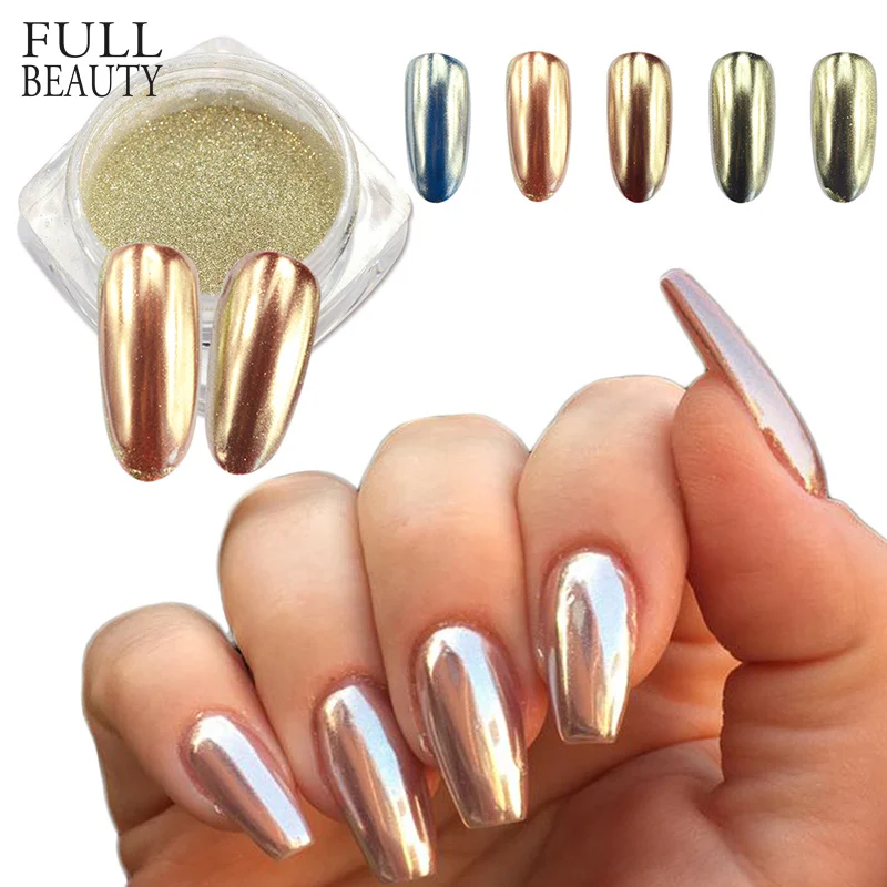 0 5 г Серебряный зеркальный блестящий порошок цвета металлик для ногтей Блестящий