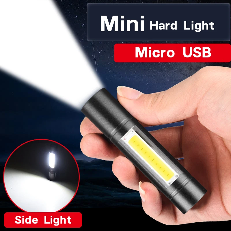 

LED Mini Flashlight Work Portable Torch Outdoors Waterproof Built-in Battery USB Rechargeable Hiking Camping Flashlights Repair