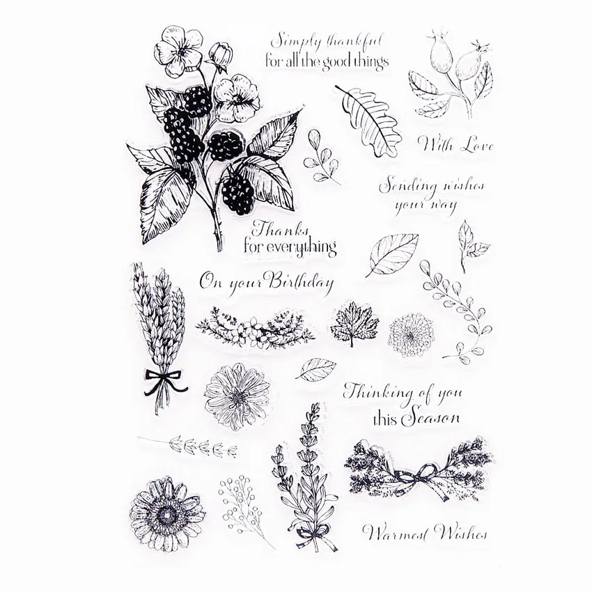 15*21 5 см цветок прозрачные штампы/силиконовые Печати Роликовые штампы для DIY