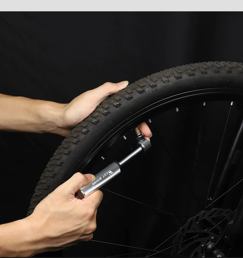 

WEST BIKING Hand Mini Bicycle Pump Tire Air Inflator Schrader Presta Valve Ball Needle Hose MTB Accessories Portable Bike Pump