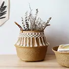Корзина плетеная из ротанга, для домашнего декора в стиле бохо, корзина для хранения садовых цветов, органайзер прачечная, игрушка