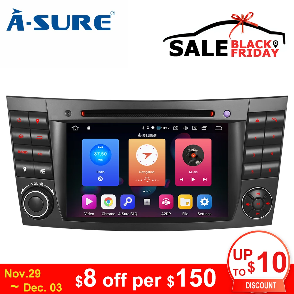 A-Sure 2 Din 7 ''Android 9,0 Авто радио gps dvd-плеер навигация для Mercedes Benz E-Class CLS класс G-Class W211 RDS 32G rom