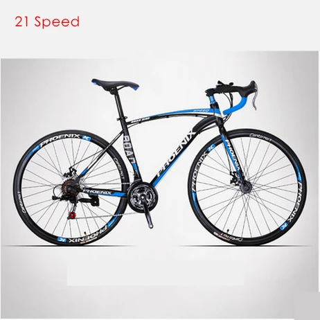 A black blue Бренд 700CC 18/21/27 скоростей углеродистая сталь 52 см рамки изогнутая ручка Дорожный велосипед Открытый bicicleta велосипедные гоночный велосипед - Цвет: A black blue