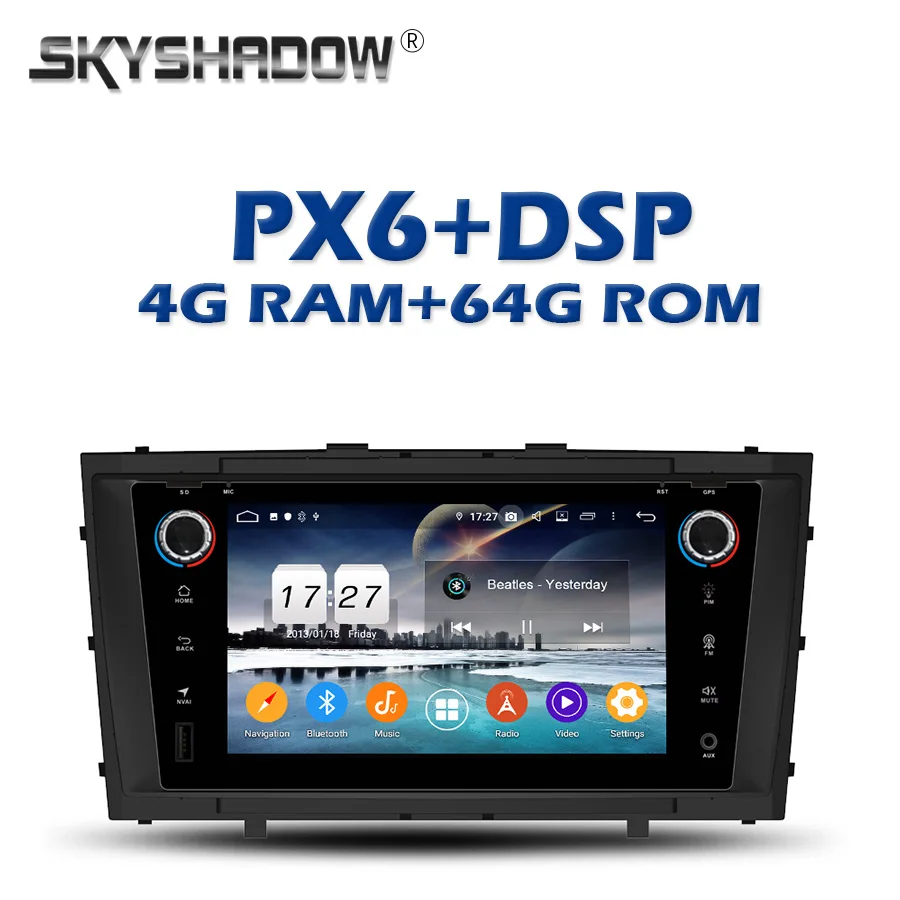 Автомобильный DVD-плеер с Android 12 PX6 IPS DSP 4G + 64G, Wi-Fi, RDS, радио, GPS, Google-картами, Bluetooth 5.0 для Toyota Avensis T27 2009-2012 и 2013 года выпуска.