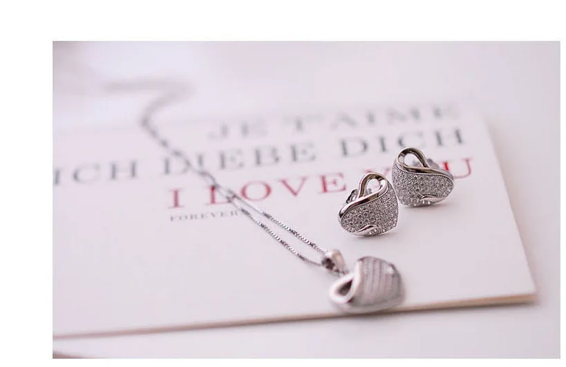 RNAFASHION ювелирные изделия в форме сердца ожерелья и подвески серьги-гвоздики