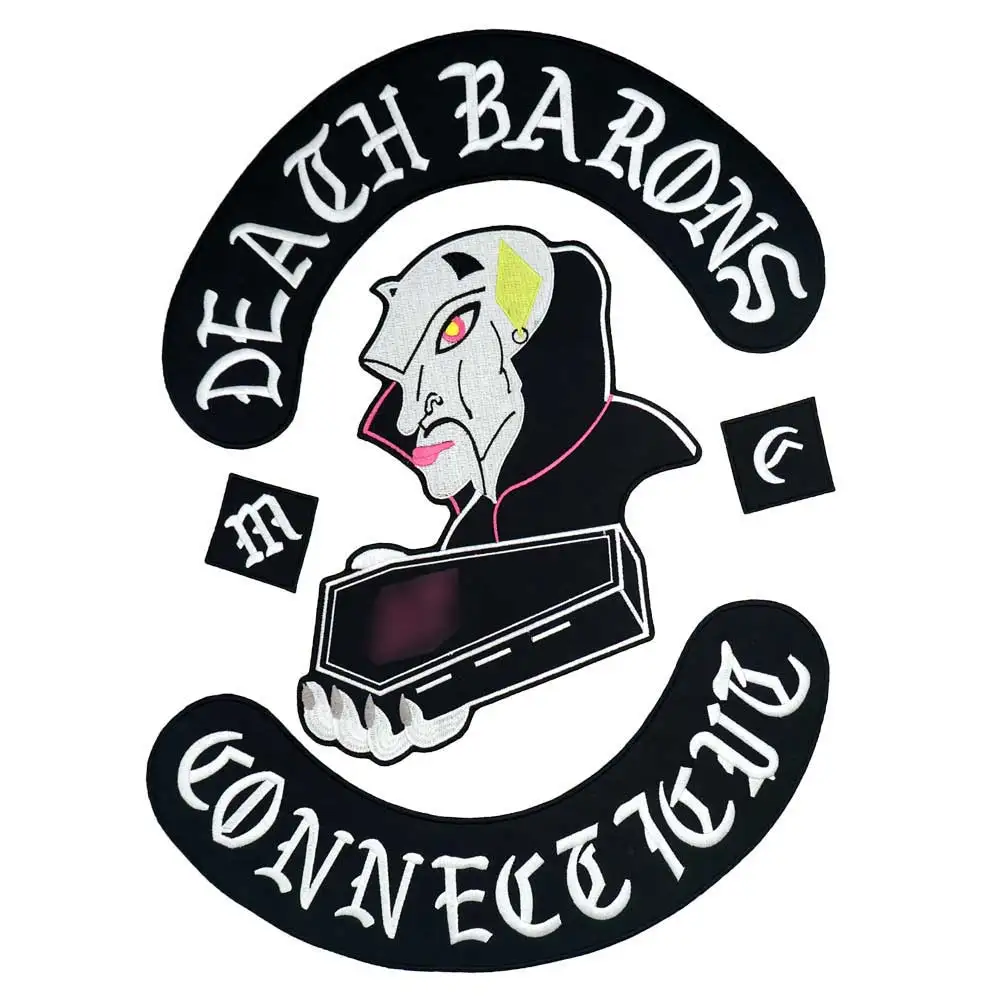 DEATH BARONS вышитые Панк байкерские нашивки Одежда Наклейки Аксессуары значок 5