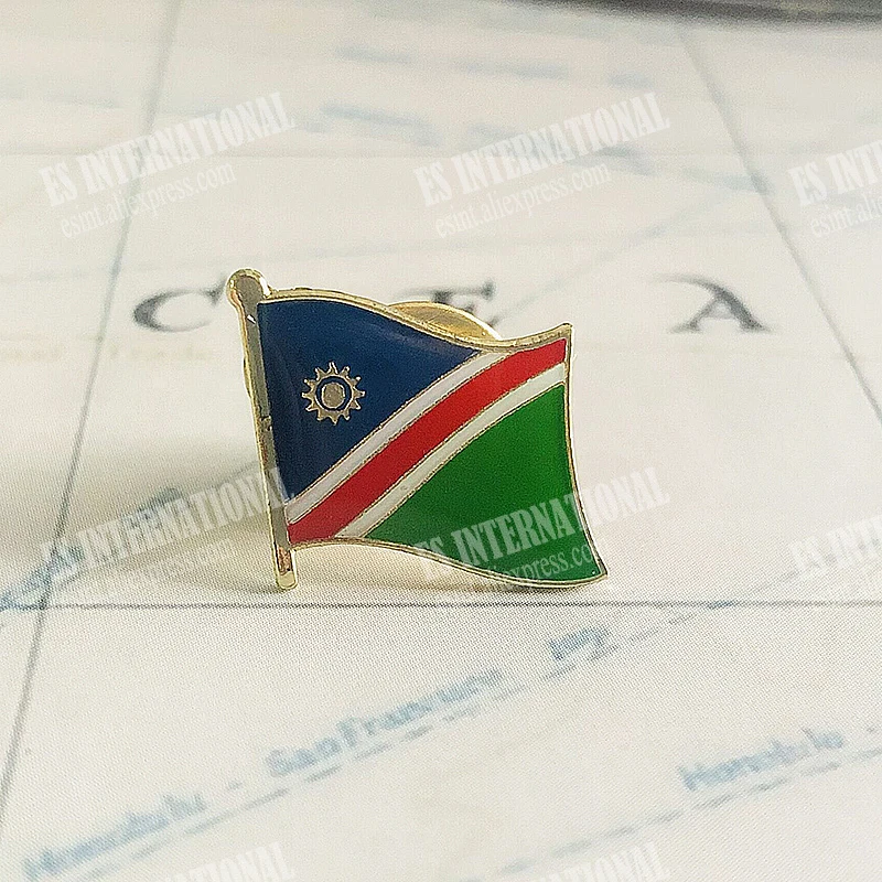 

Значок на лацкан с государственным флагом Намибии, брошь из искусственной эпоксидной смолы с кристаллами, сувенирный значок для костюма, памятные подарки