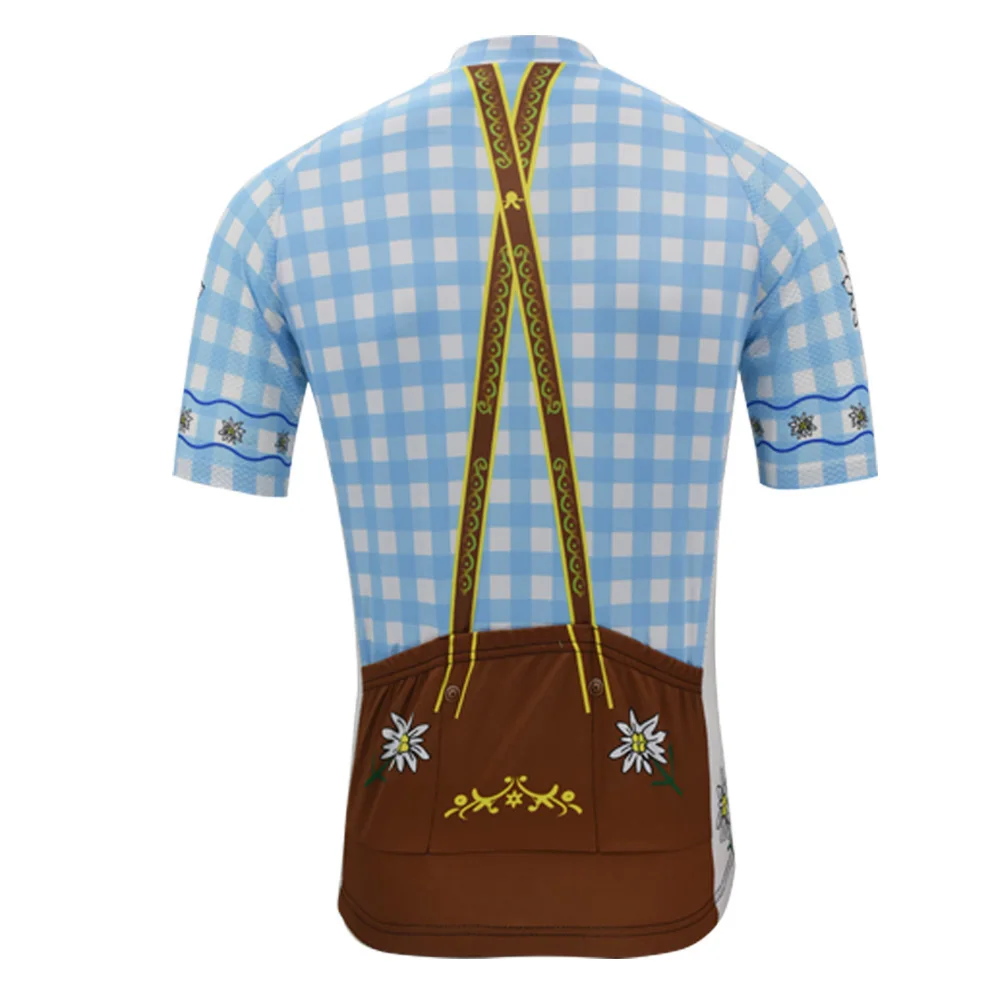 Клетчатая рубашка для мужчин Велоспорт Джерси команда короткий рукав летняя