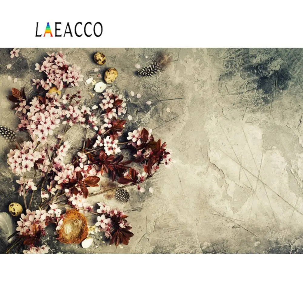 Laeacco фото фон старый цемент стена цветок лепесток сено гнездо новорожденный