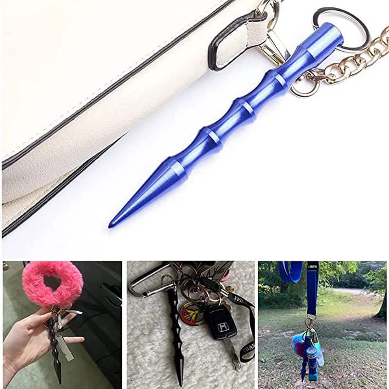 

New Hot Metal Aluminum Keychain Wolf Stick Women's Self-defense Key chain Creative Wolf Stick Key Chains Wholesale