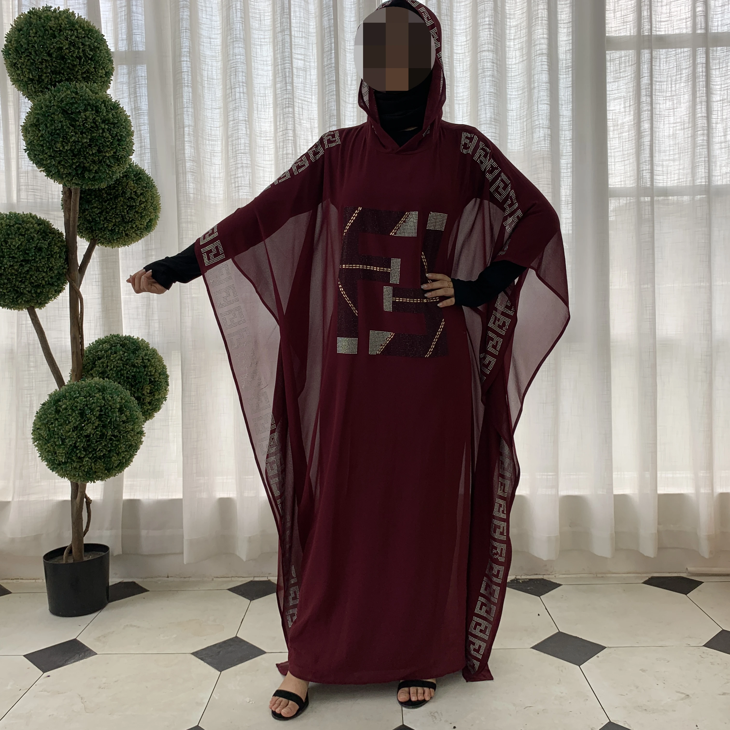 Платье-Макси женское кружевное Модная элегантная мусульманская абайя Длинное