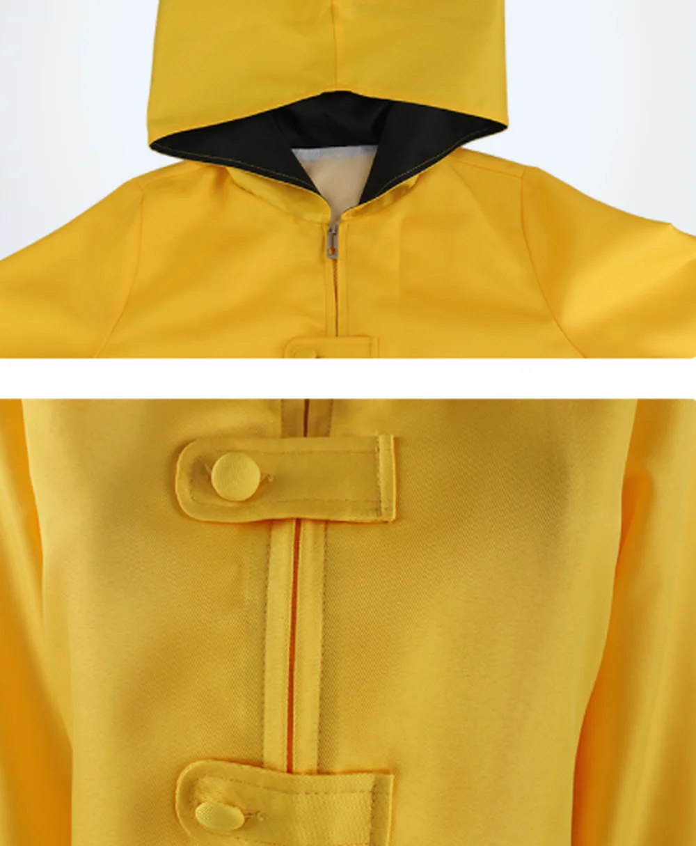 

Game Costumes Little Nightmares Six Cosplay Raincoat Yellow PU Leather Waterproof Coats Adult Size Halloween Horror Costume