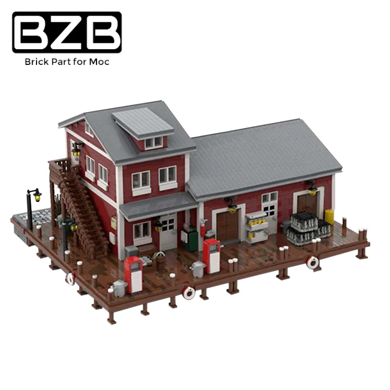

BZB MOC 5626 шт. Dockside топливный и масляный Пирс строительные блоки для дома модульная архитектурная модель детские игрушки подарки