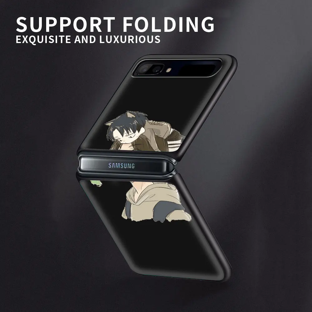 

Cute Attack On Titan Amine Smartphone Shell for Samsung Galaxy Z Flip Caso Soft Shell Black Fundas TPU Coque Silicone Case