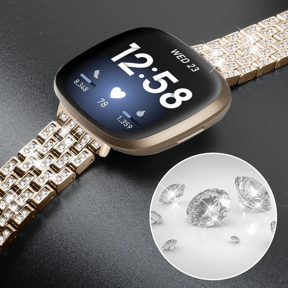 Браслет из нержавеющей стали для умных часов Fitbit Versa 3 металлический ремешок с