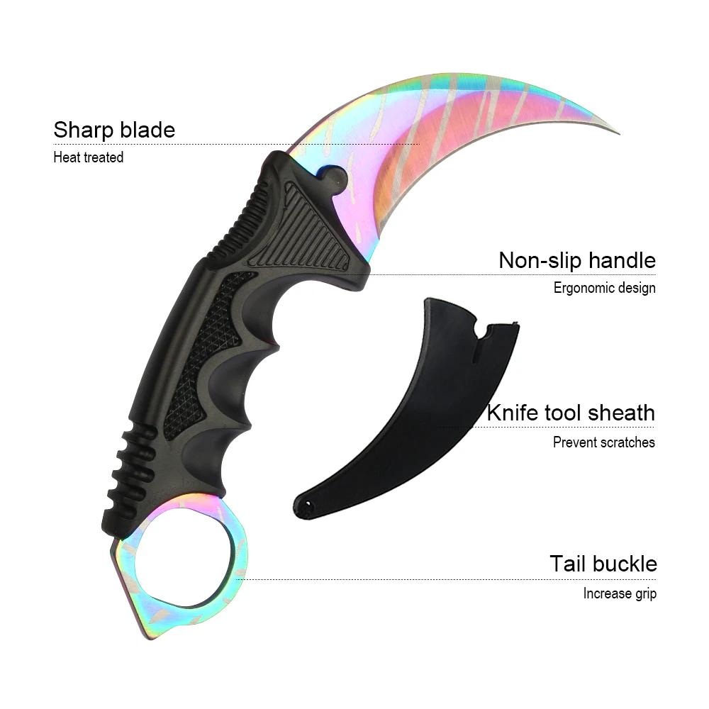 JelBo Karambit нож с оболочкой портативный карманный нож лезвие из нержавеющей стали Складной нож инструменты для охоты